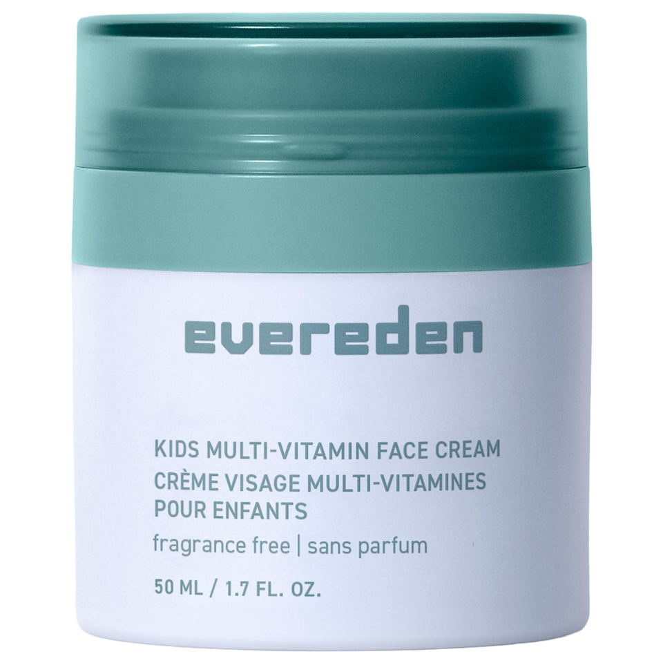 Evereden front packaging showing unscented kids face cream benefits