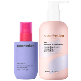 Evereden front packaging showing both kids hair products and easy routine