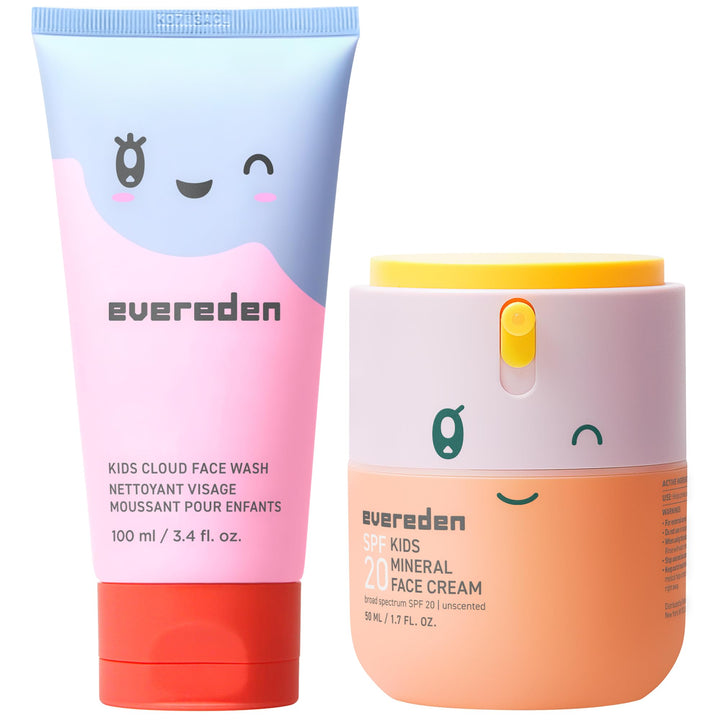Evereden front packaging of kids set showing both products and benefits