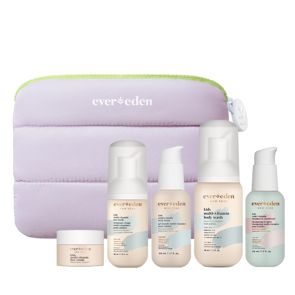 Evereden front packaging showing five-piece travel set convenience