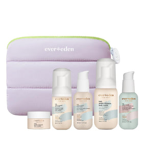 Evereden front packaging showing five-piece travel set convenience