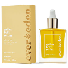 Evereden bottle front packaging showing clean belly oil benefits