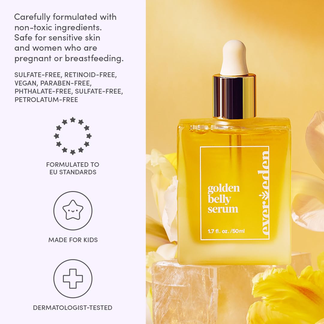 Evereden lifestyle shot with expectant parent using oil daily comfort