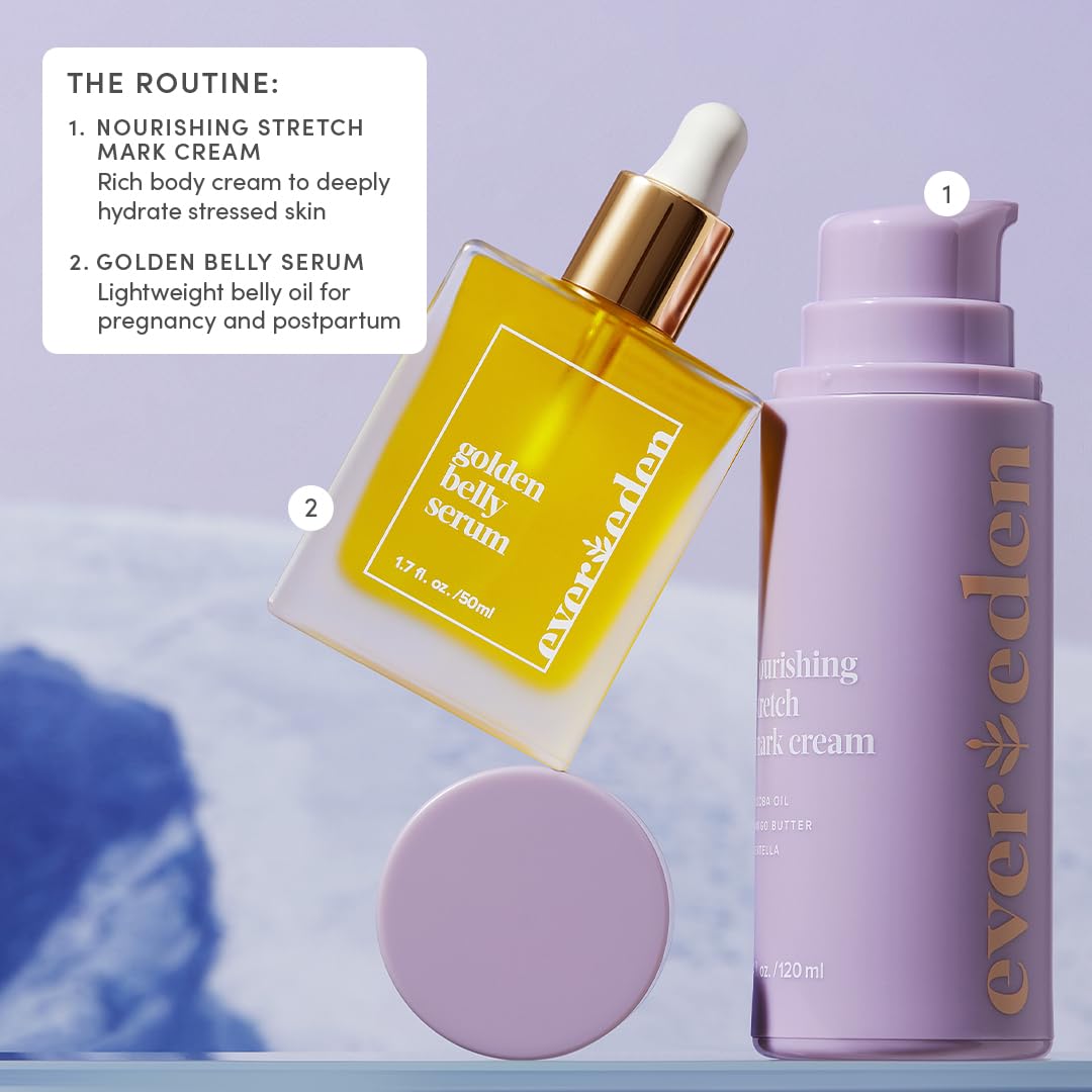 Evereden packaging and box illustrating clean, vegan maternity product