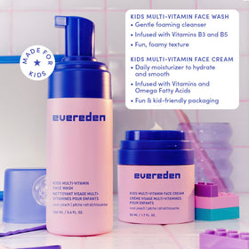 Evereden Happy Face Duo ingredients label closeup highlighting clean, vegan formulation