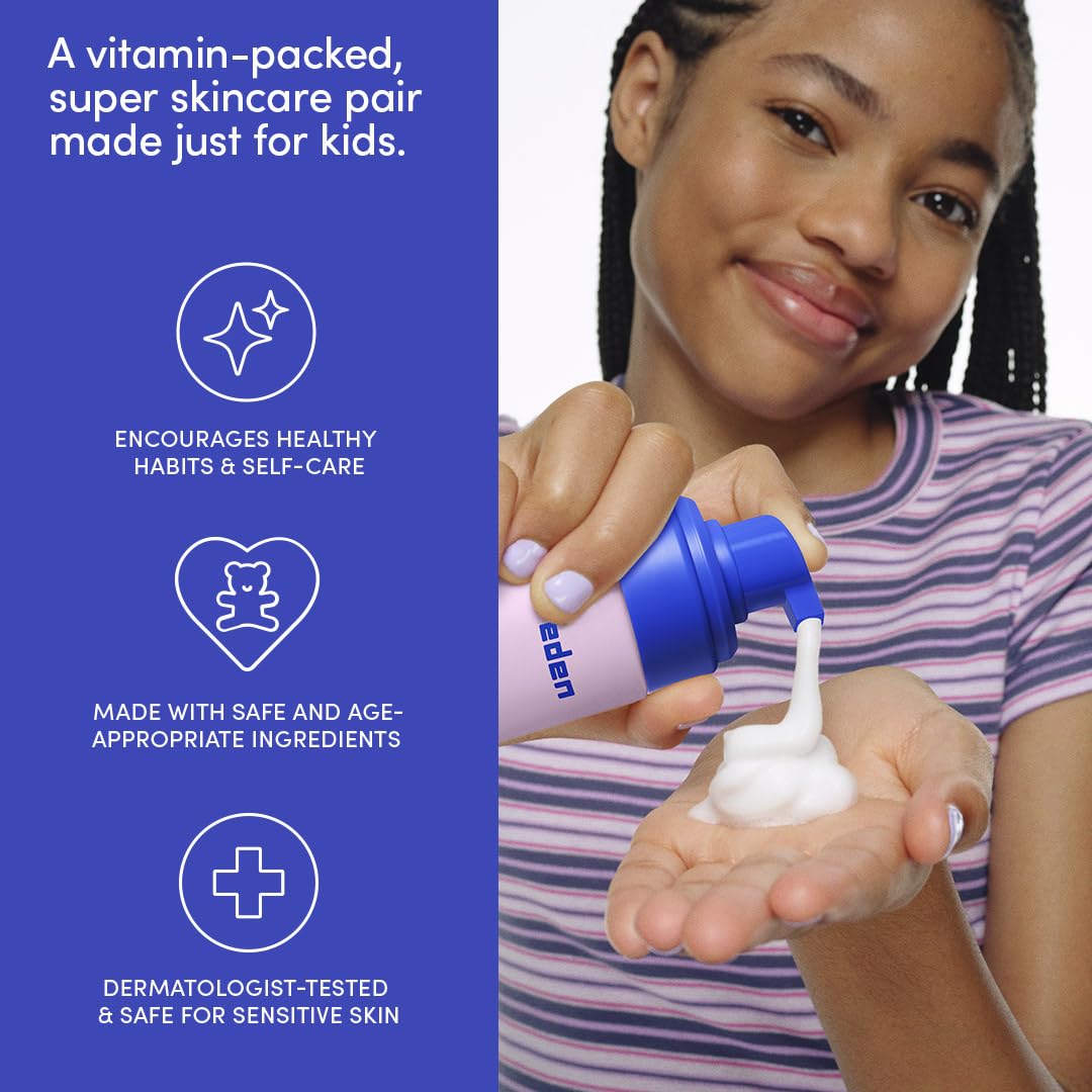 Evereden Happy Face Duo lifestyle shot of a kid washing face showing simple routine benefits
