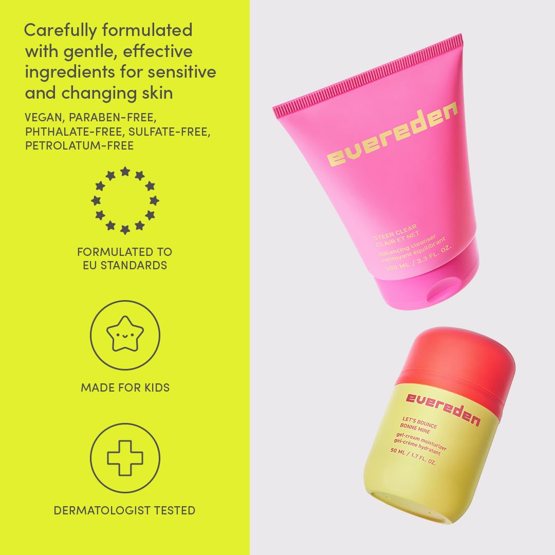 Evereden rinsed face with light foam illustrating gentle cleansing action