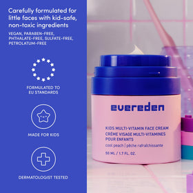 Evereden travel set staged at beach illustrating portable daily care