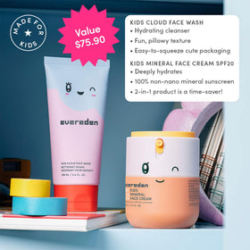 Evereden close-up of mineral face cream tube highlighting zinc oxide protection