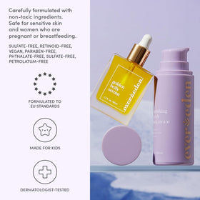 Evereden open cream in palm demonstrating easy absorption benefit