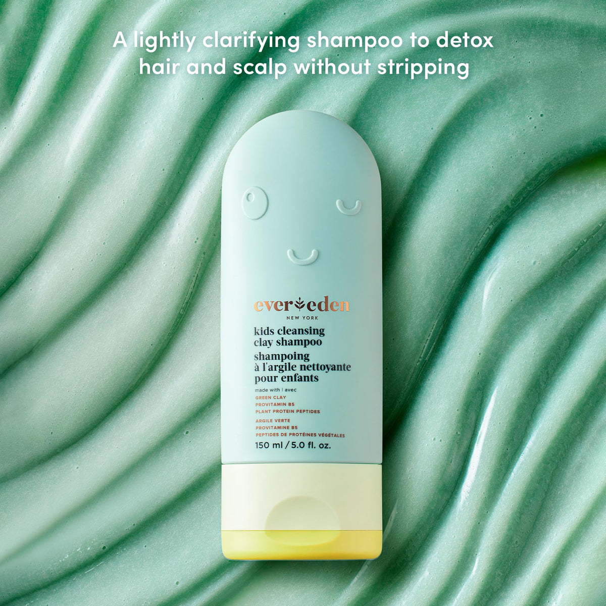 Evereden shampoo pouring to show lightweight consistency and easy spread