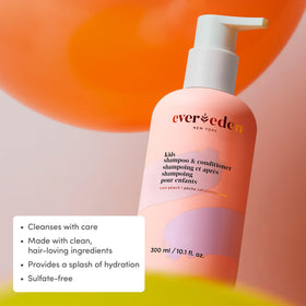 Evereden kids hair set staged in bathroom showing everyday use