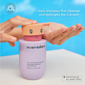 Evereden bottle pump dispensing shampoo demonstrating easy one-hand use