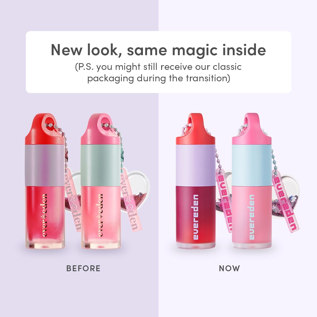 Evereden Ruby Red tube close-up highlighting glossy finish and nourishing texture