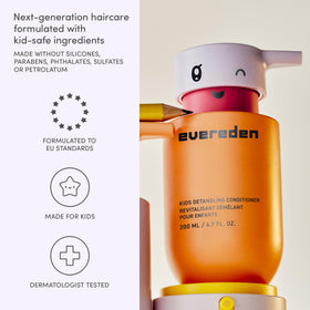 Evereden bottle beside hand illustrating the 6.7 fl oz size