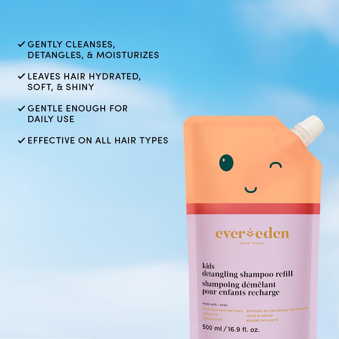 Evereden refill beside pump bottle for scale, showing eco-friendly refill size benefit