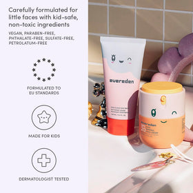Evereden SPF 20 cream swatched on hand demonstrating lightweight hydration