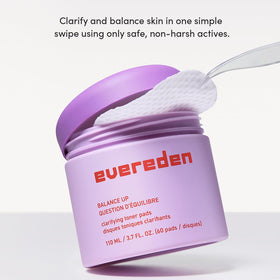 Evereden toner pad wiping nose area depicting mild exfoliation and pore-clearing benefit