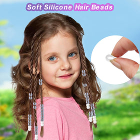 Everfunny beads shown on braids demonstrating easy styling