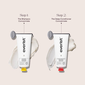 Everist styling shelf with duo showing clean-formula bathroom display