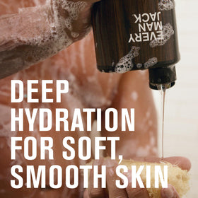 every man jack amber and sandalwood bottle close-up highlighting label and warm scent benefit