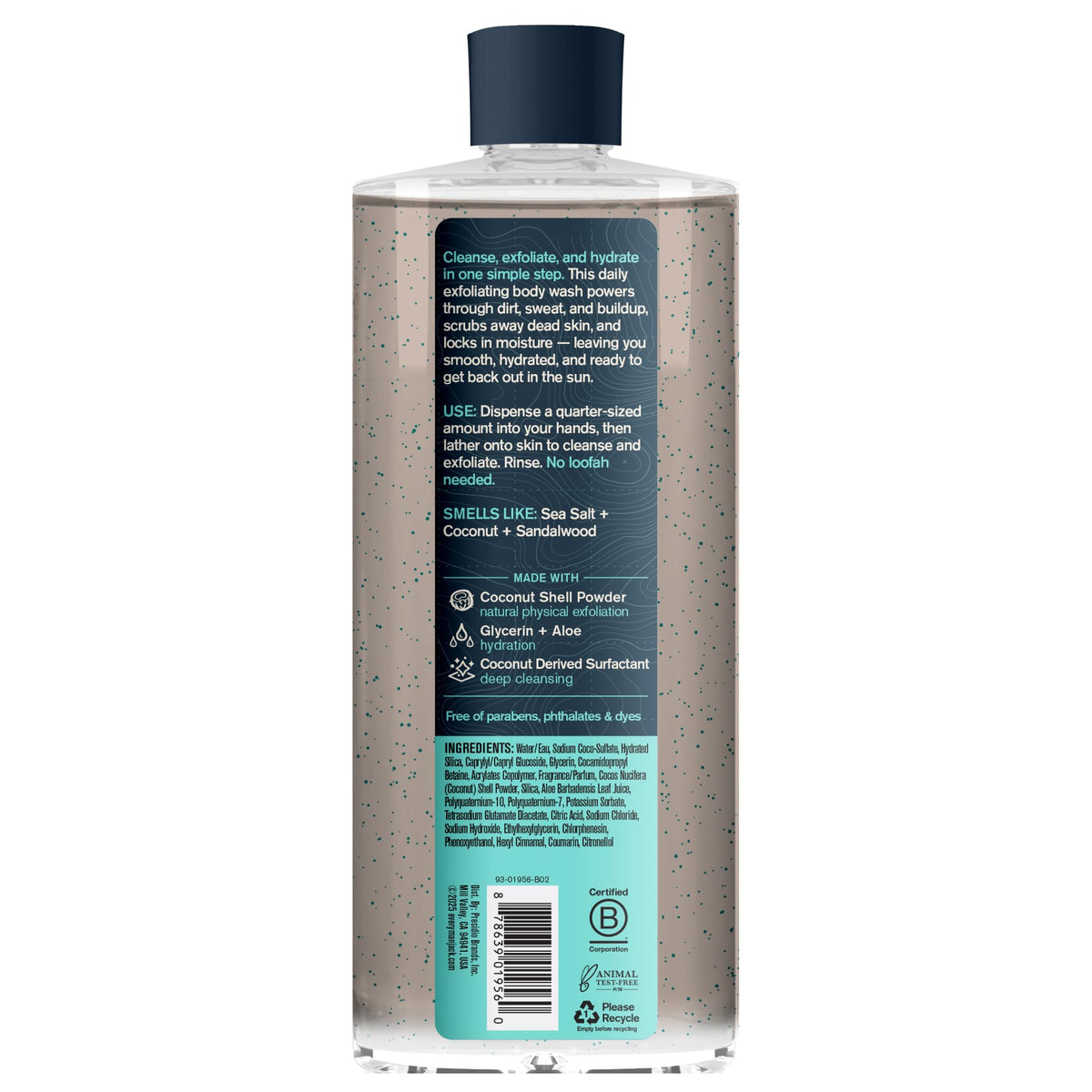 Every Man Jack lifestyle beach shower scene conveying tropical scent escape