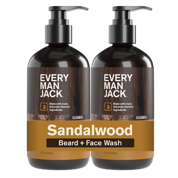 Every Man Jack front packaging showing 6.7 fl oz bottle, clear product branding and sandalwood scent