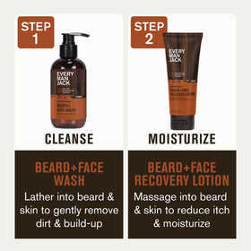 Every Man Jack beard lather in hand demonstrating gentle cleansing action