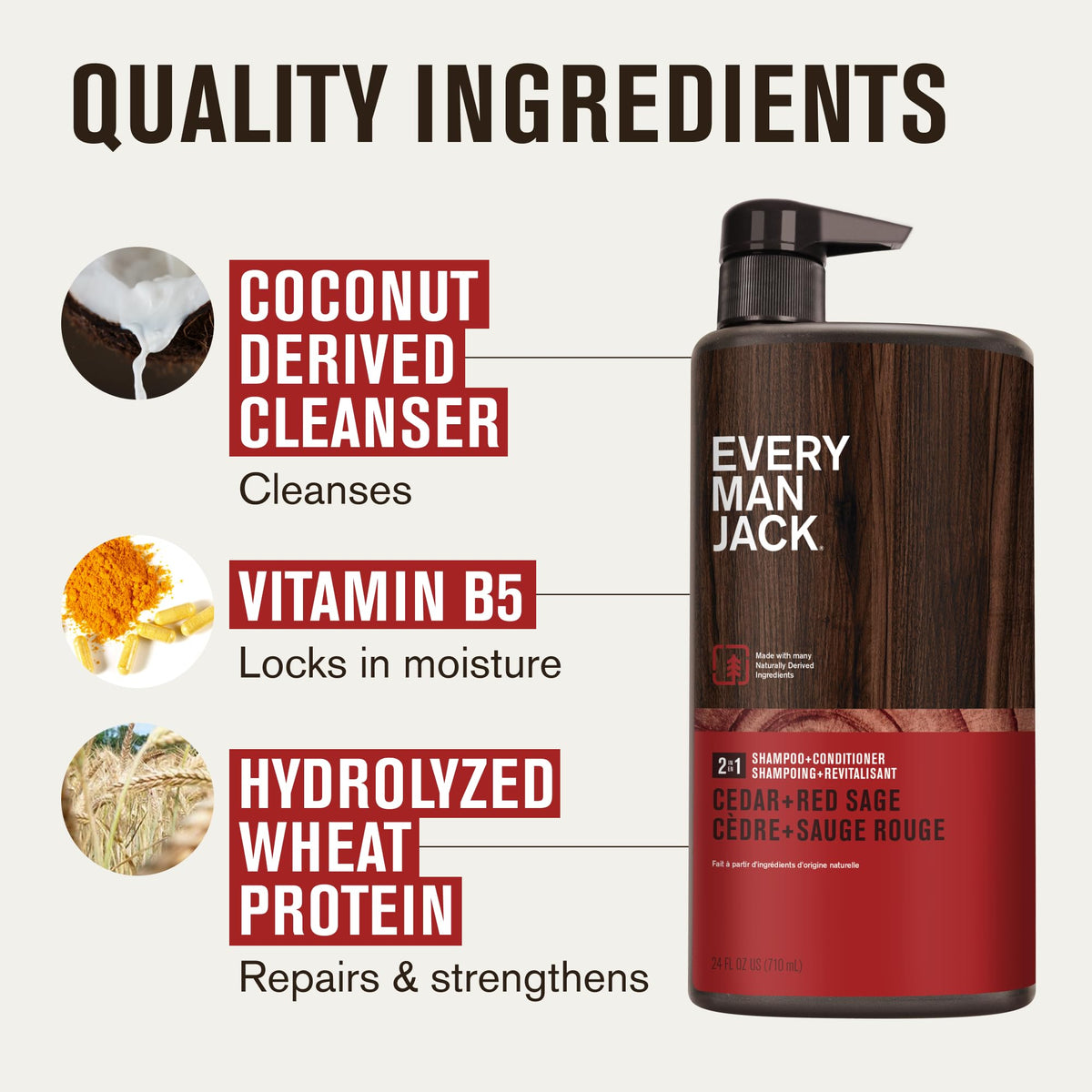 Every Man Jack bottle in shower illustrating convenient single-bottle routine