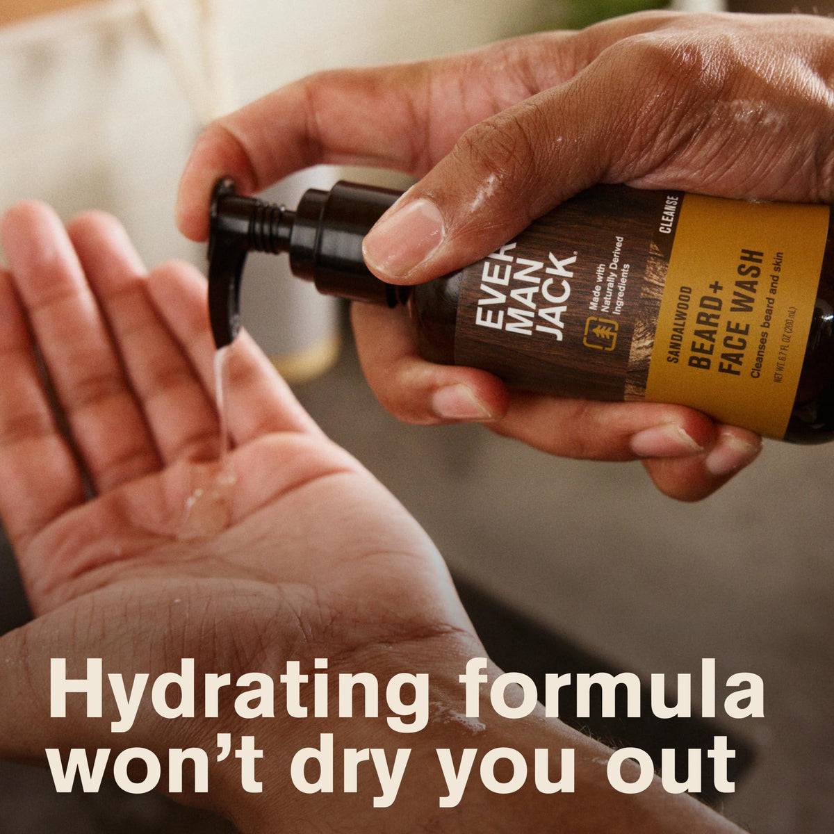Every Man Jack ingredient label close-up showing aloe and glycerin benefits