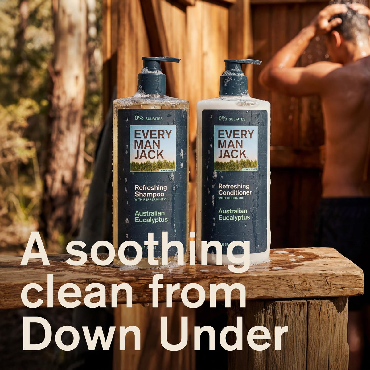 Every Man Jack bottle label detail highlighting plant-derived ingredients