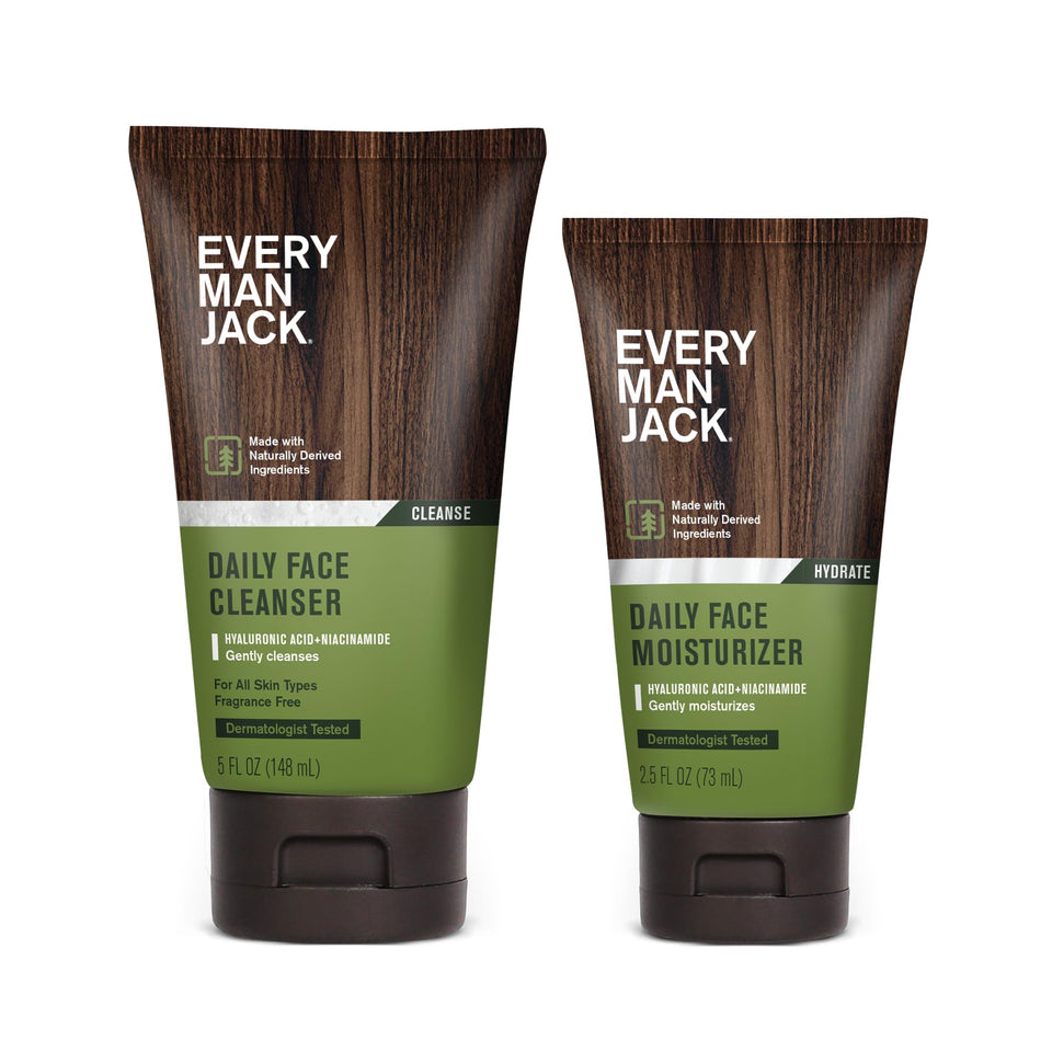 Every Man Jack bundle front packaging showing both clean bottles and benefits