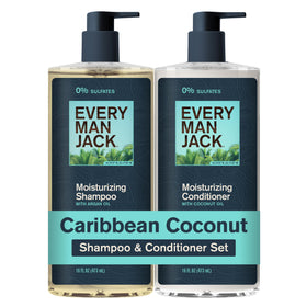 Every Man Jack front packaging showing both bottles and tropical scent benefit