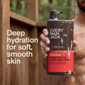 Every Man Jack bottle label detail highlighting natural ingredients and transparency