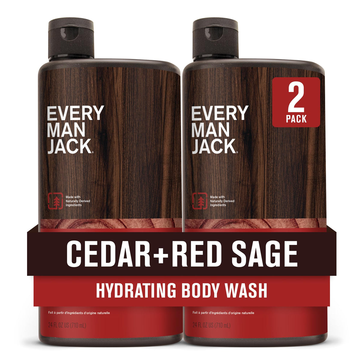 Every Man Jack front packaging showing 24oz bottle and label benefit