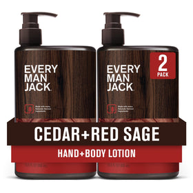 Every Man Jack front packaging showing cedar sage scent and benefit quick absorption