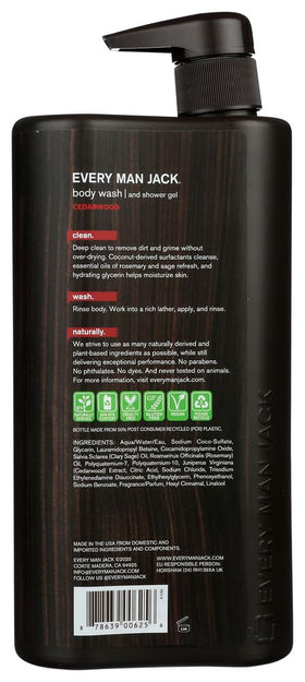 Every Man Jack cedarwood foam lathered in hand demonstrating gentle cleansing and rich foam