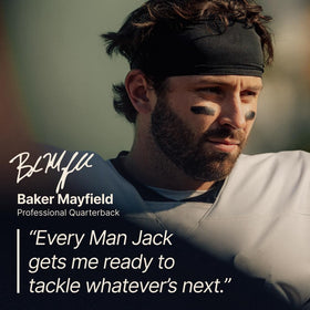 Every Man Jack being used on beard to refresh facial hair without overdrying