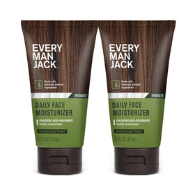 Every Man Jack front packaging shows clean branding and travel-friendly pump