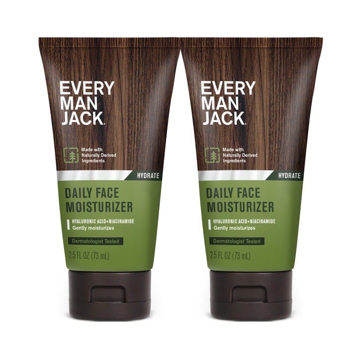 Every Man Jack front packaging shows clean branding and travel-friendly pump