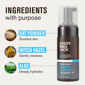 Every Man Jack foam texture on hand demonstrating soft lather and mild skin feel