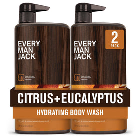 Every Man Jack front bottle showing citrus eucalyptus scent benefit