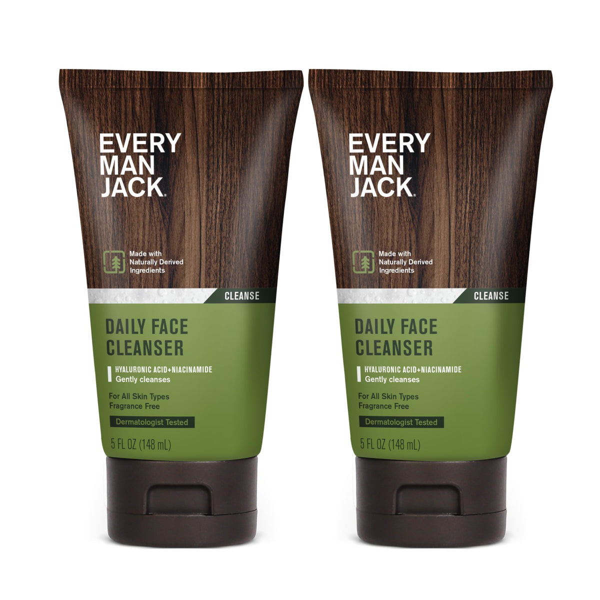 Every Man Jack front packaging shows two bottles and brand clarity