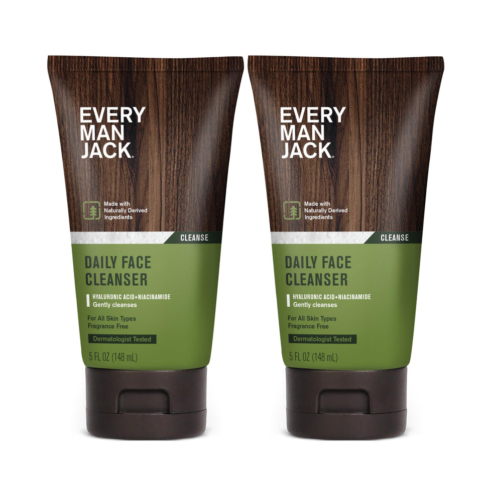 Every Man Jack front packaging shows two bottles and brand clarity