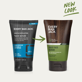 Every Man Jack scrub on bathroom counter as part of daily routine