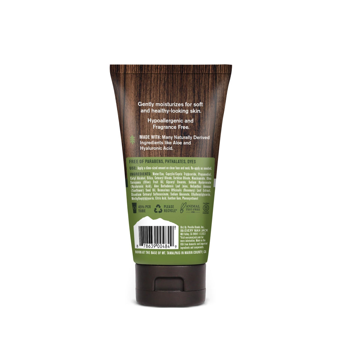 Every Man Jack product label closeup showing key ingredients and clean formula