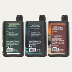 Every Man Jack bottles in a bathroom with winter decor suggesting gift presentation