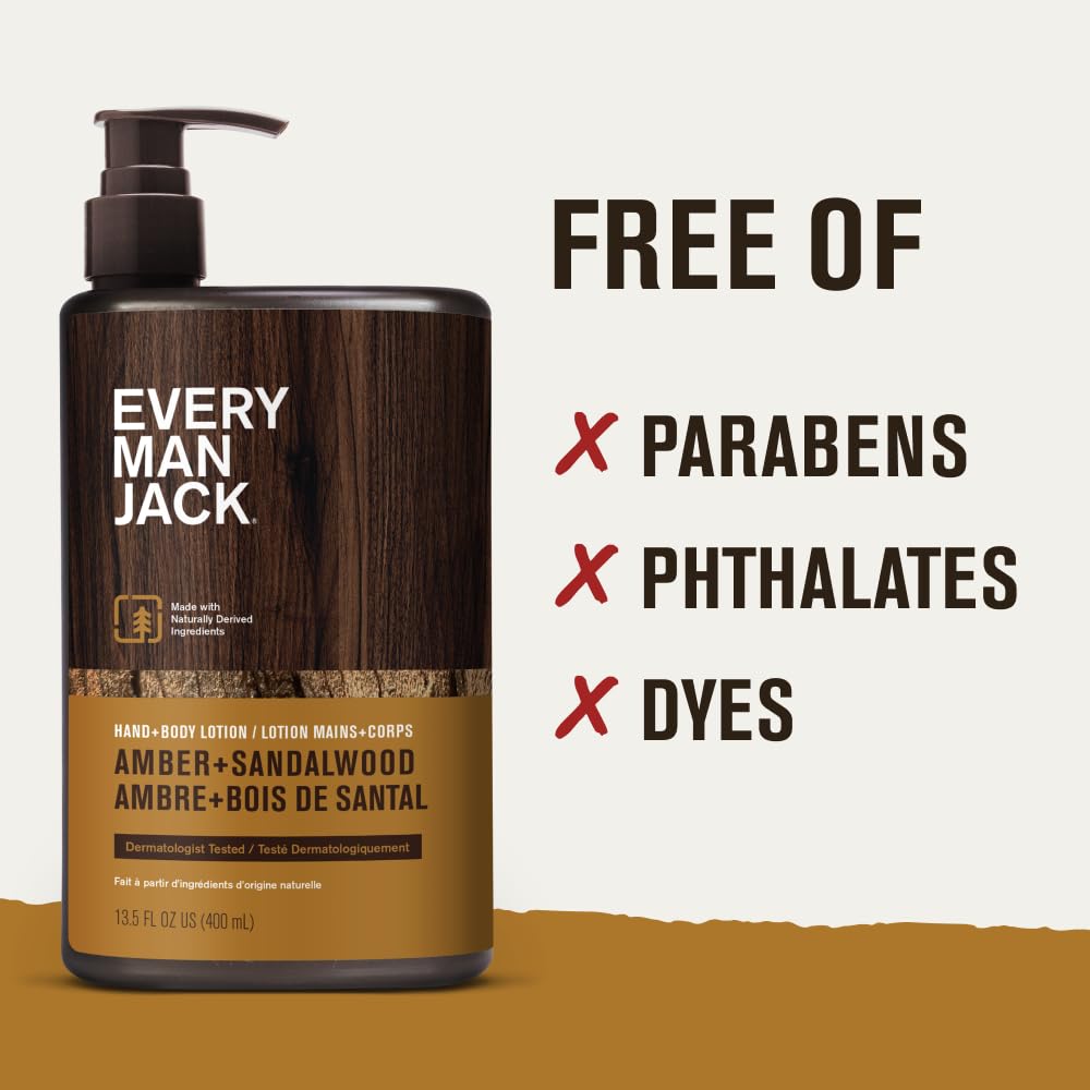 Every Man Jack lotion rubbed into arm demonstrating quick absorption
