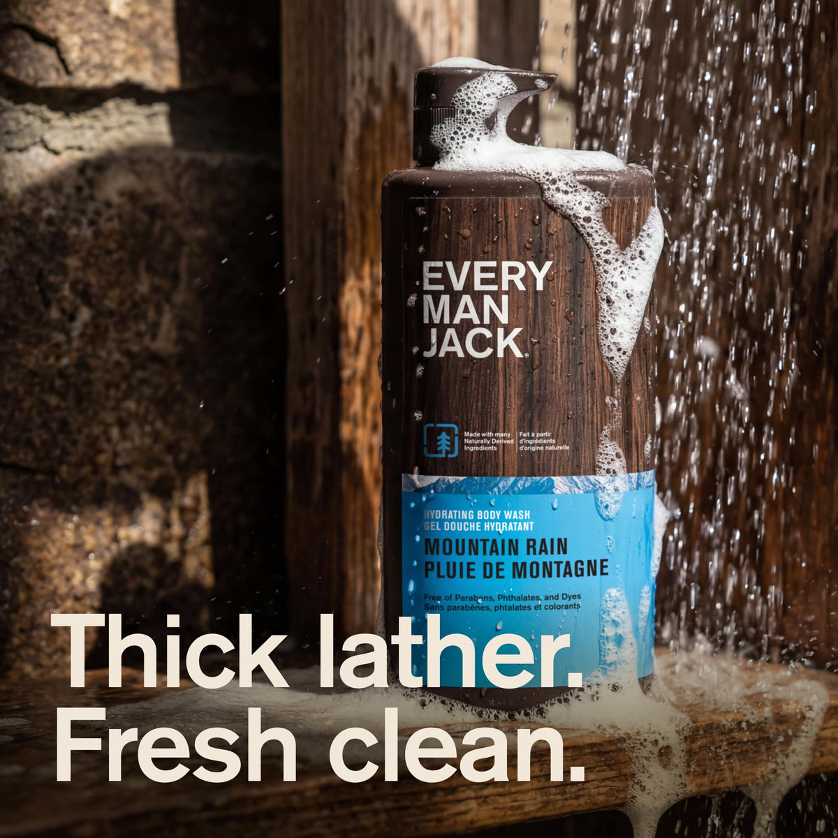 Every Man Jack pump closeup for easy dispensing and reduced product waste