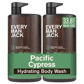 Every Man Jack front packaging showing clean design and large bottle size benefit